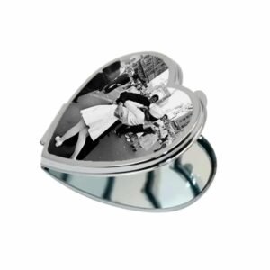 Espejo personalizado con fotos de bolsillo corazón